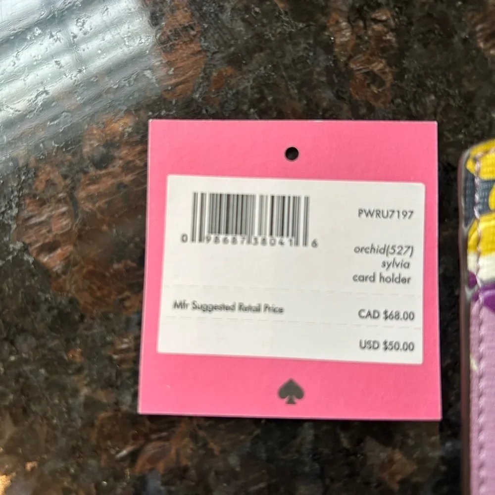 Kate Spade Floral Card Holder - Purple, Yellow, Green